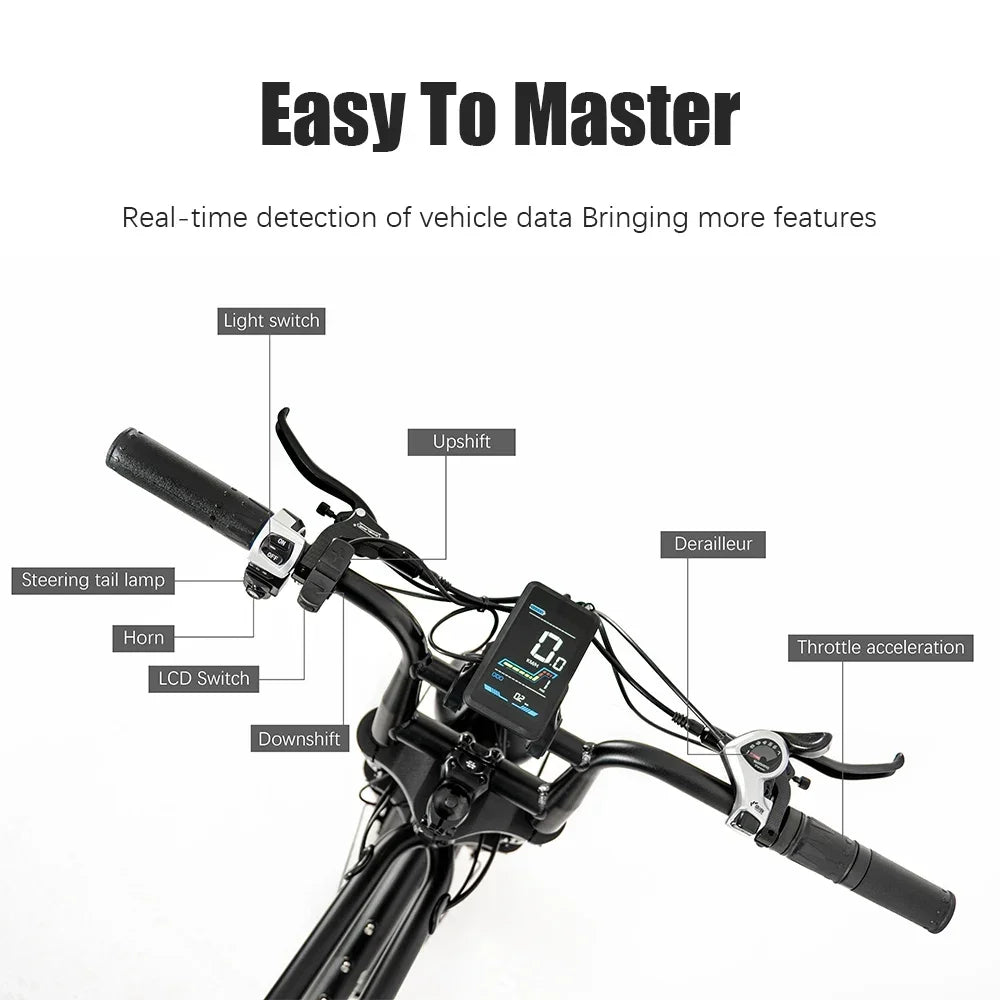 Electric bike with 500W motor and 16AH lithium battery for efficient and powerful cycling performance