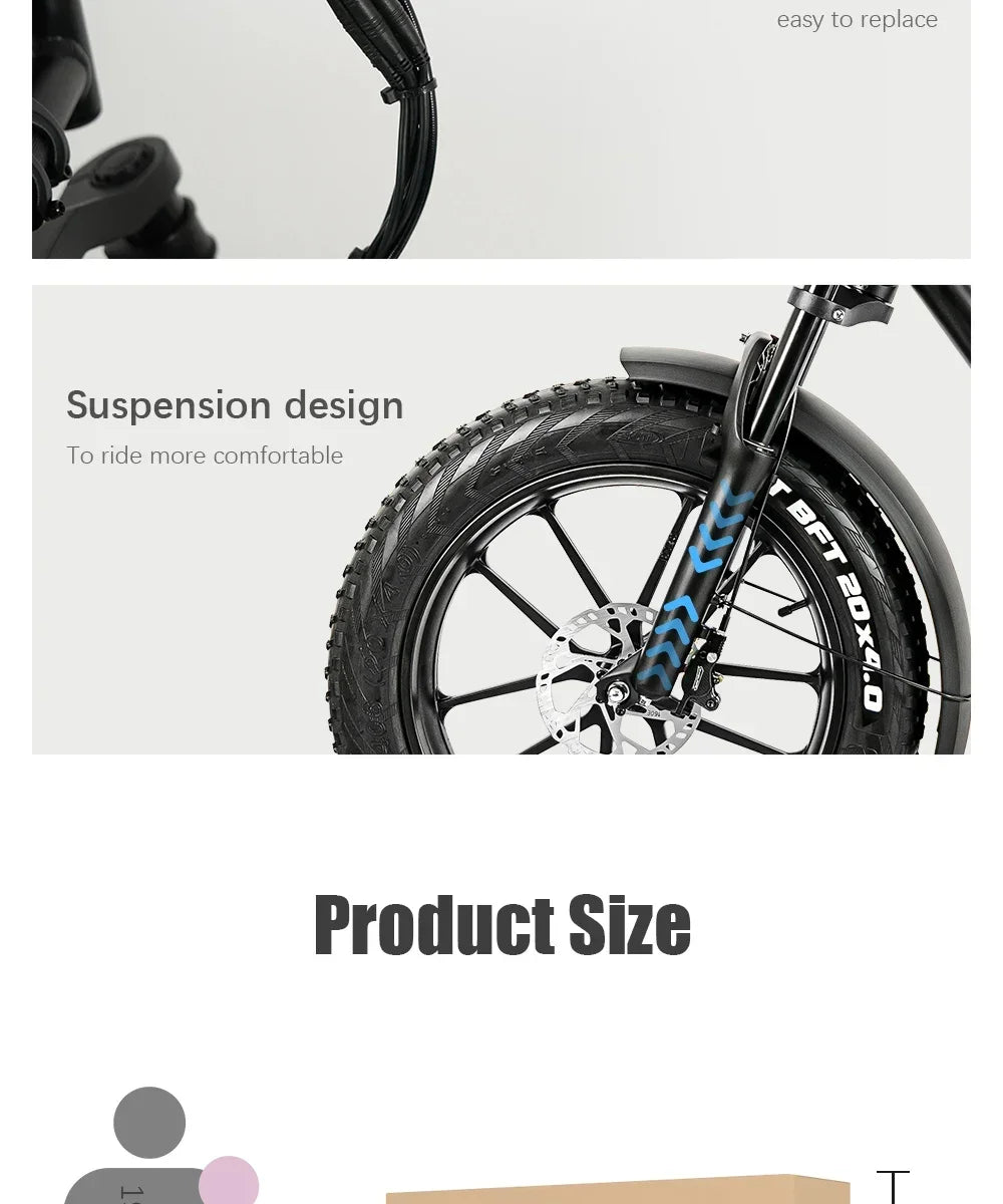 Electric bike with 500W motor and 16AH lithium battery for efficient and powerful cycling performance