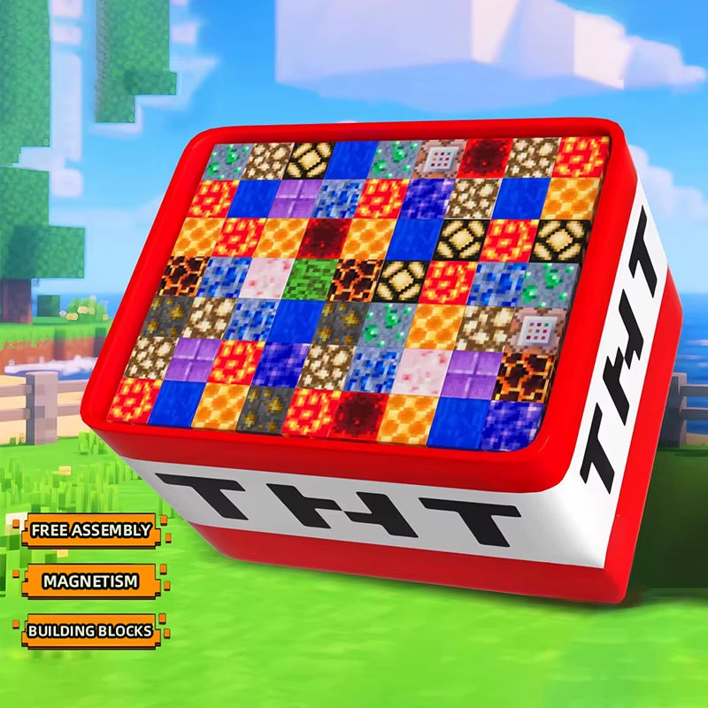 Magnetic Building Blocks Storage Box Set - DIY Assembly Toys for Children with Table Play Features