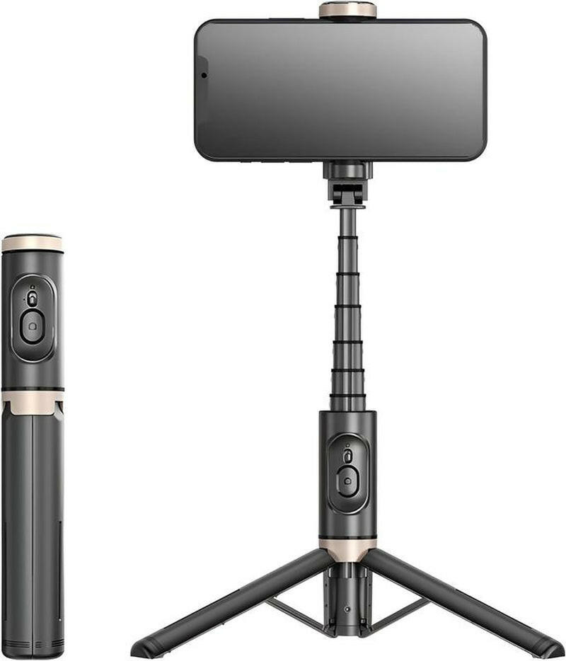 28" Portable Multifunctional Selfie Stick Tripod - Lightweight Aluminum Alloy Phone Stand with Wireless Remote Control for Video Recording and Photography, Compatible with iPhone and Android Devices, Supports Horizontal and Vertical Shooting.
