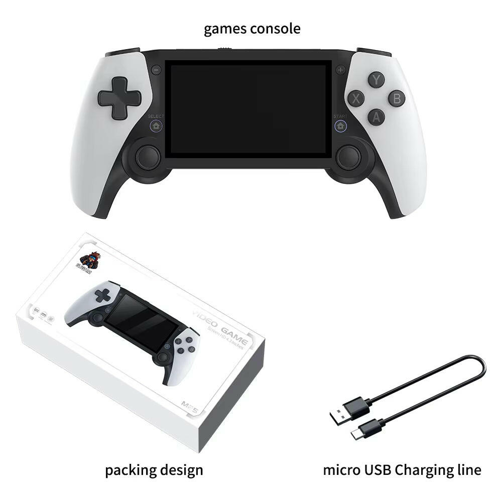 M25 Portable Retro Gaming Console - 4.3” Screen, 256GB Storage, Over 70,000 Games for PS1, PSP, N64 - Play Anytime, Anywhere.