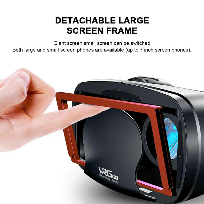 Virtual Reality 3D VR Headset Smart Glasses Helmet for Smartphones Cell Phone Mobile 7 Inches Lenses Binoculars with Controllers.