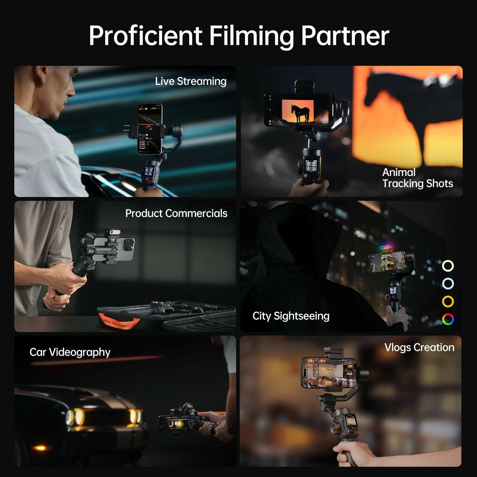 Hohem M7 iSteady 3-Axis Smartphone Gimbal Stabilizer with Integrated Selfie Stick for Enhanced Mobile Videography.