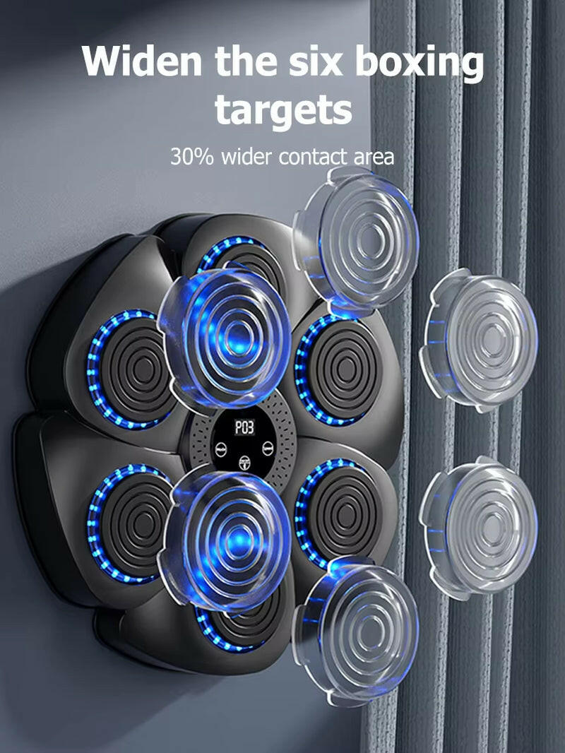 Smart Bluetooth Wall-Mounted Boxing Trainer with Music Integration for Home and Gym Use.
