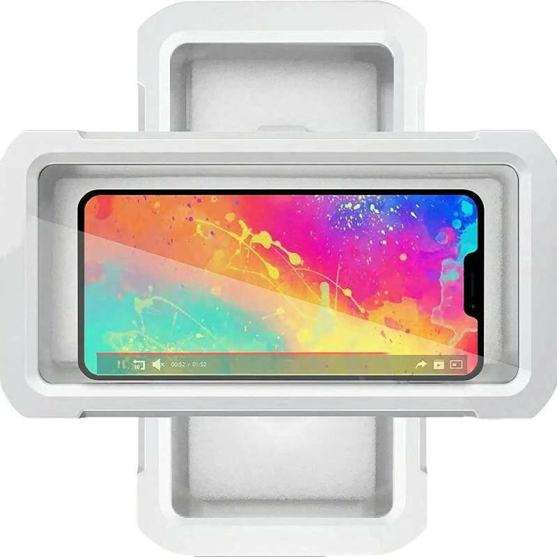 Waterproof Shower Phone Holder with 360° Rotation, Anti-Fog High Sensitivity Case for Bathroom and Kitchen, Compatible with 4" - 7" Mobile Devices.