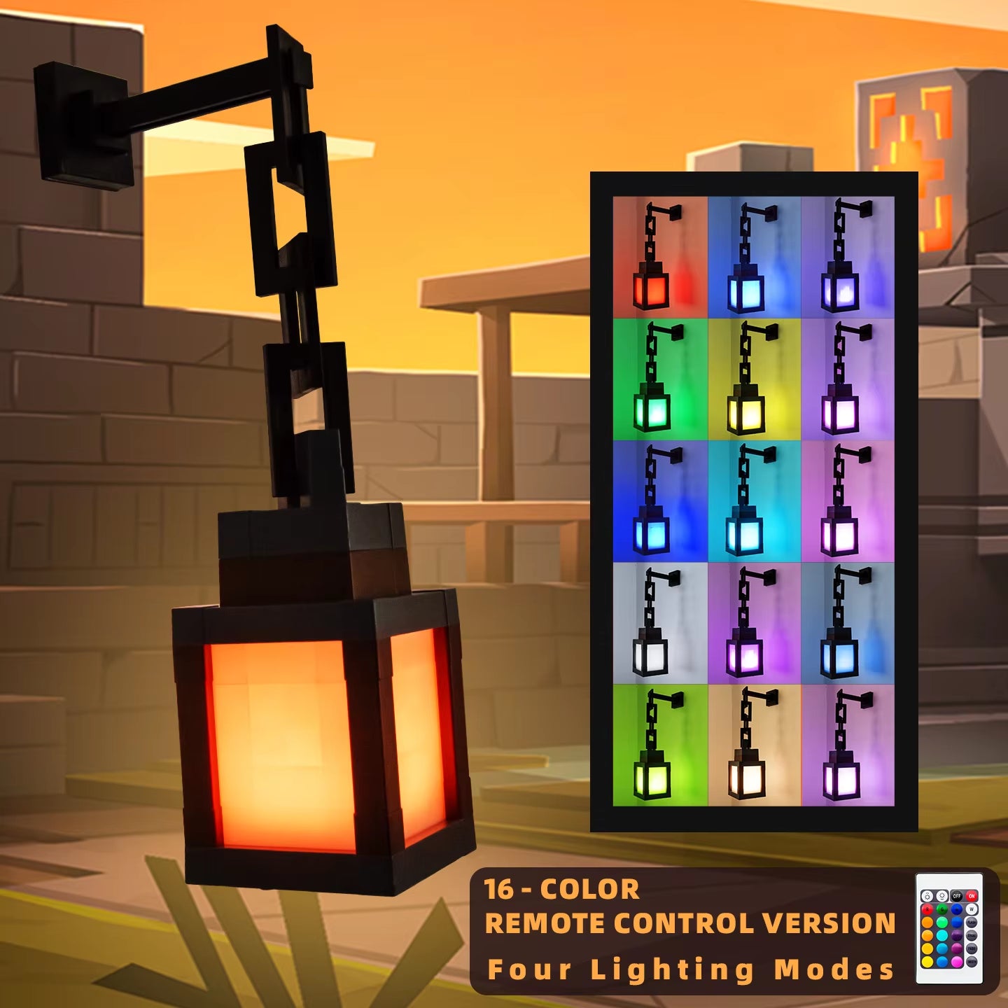 Pixel Style Portable Night Light Lantern