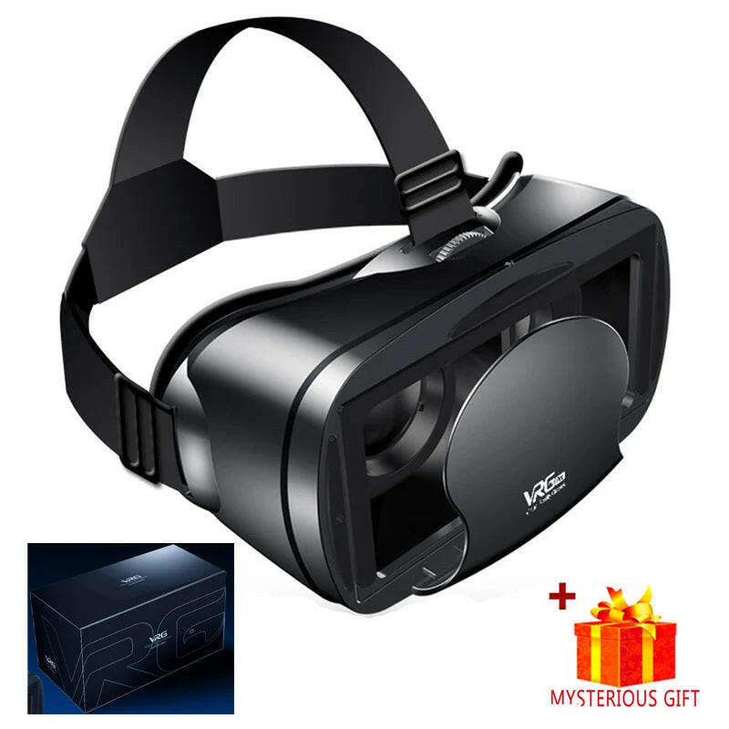 Virtual Reality 3D VR Headset Smart Glasses Helmet for Smartphones Cell Phone Mobile 7 Inches Lenses Binoculars with Controllers.